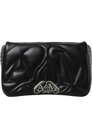 Alexander McQueen Taske, Dame, Sort, ONE SIZE, Uld, Quiltet Monogram Skuldertaske