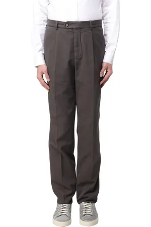 Brunello Cucinelli Bukser, Herre, Brun, S, Bomuld, Hvide Plisserede Bomuldsbukser