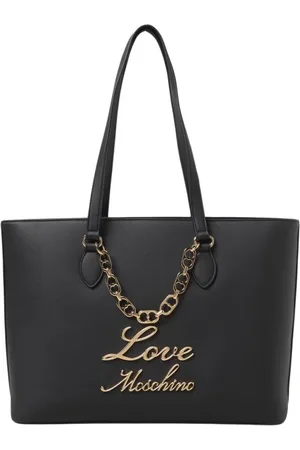 Moschino Taske, Dame, Sort, ONE SIZE, Uld, Elegant Chain Tote Bag