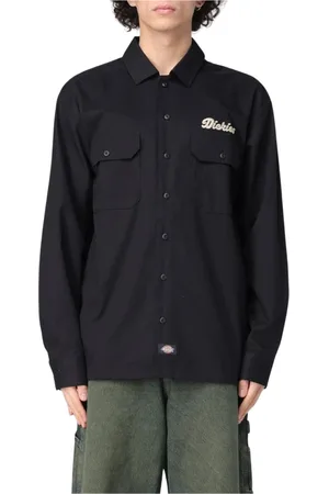 Dickies Skjorte, Herre, Sort, M, Bomuld, Klassisk Sort Arbejdsskjorte