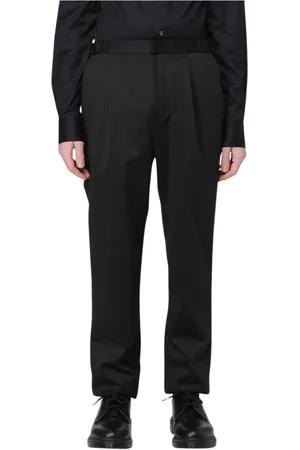 Emporio Armani Bukser, Herre, Sort, 2XL, Klassiske sorte plisserede bukser