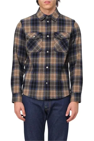 Woolrich Skjorte, Herre, Flerfarvet, L, Uld, Multifarvet Flannel Skjorte Langærmet
