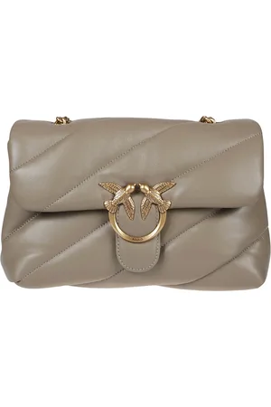 Pinko Taske, Dame, Grå, ONE SIZE, Uld, Klassisk Quiltet Maxi Taske