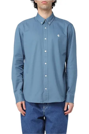 Carhartt Skjorte, Herre, Blå, XL, Klassisk Casual Button-Up Skjorte