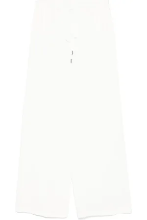 ERMANNO SCERVINO Bukser, Dame, Hvid, M, Uld, Hvide elastikbåndsbukser med lommer