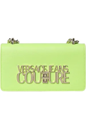 VERSACE Taske, Dame, Grøn, ONE SIZE, Uld, Grøn Logo Plaque Skuldertaske