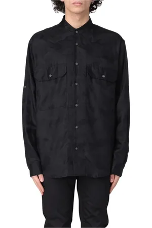 Armani Exchange Skjorte, Herre, Sort, L, Silke Camouflage Skjorte