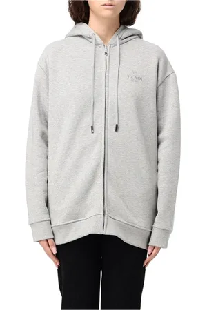 Fendi Sweathshirts & Hoodies, Dame, Grå, S, Bomuld, Grå Zip-Up Hoodie til Kvinder