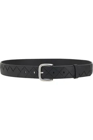 Bottega Veneta Tilbehør, Herre, Sort, 100 CM, Læder, Sort Læderbælte Intrecciato Stil