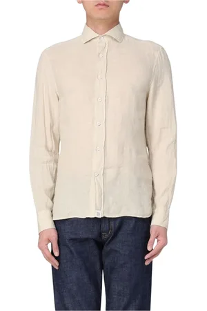 Peuterey Skjorte, Herre, Gul, XL, Uld, Hvid Langærmet ButtonDown Skjorte