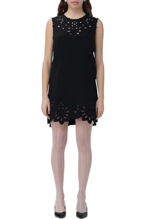 ERMANNO SCERVINO Kjole, Dame, Sort, M, Bomuld, Sort Mini Kjole Laser Cut
