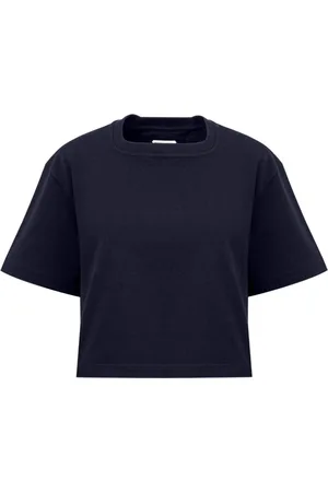 Bottega Veneta Top, Dame, Blå, M, Bomuld, Blå Basic T-shirt i japansk bomuld