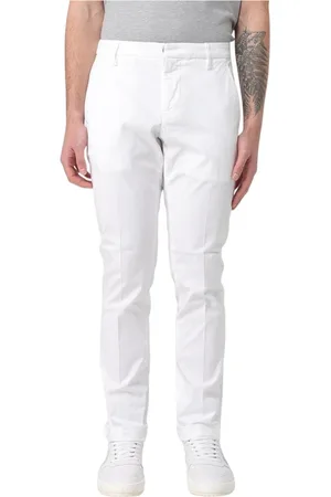 Dondup Bukser, Herre, Hvid, W34, Uld, Hvide Slim Fit Chinos Bukser