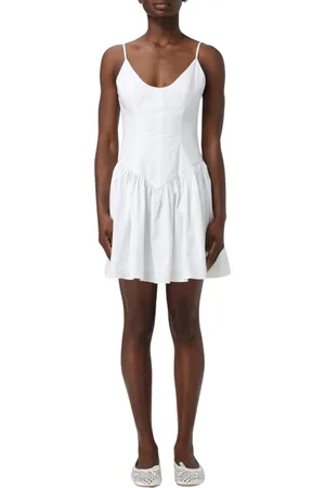 Staud Kjole, Dame, Hvid, S, Hvid Elegant Midi Kjole Kvinde