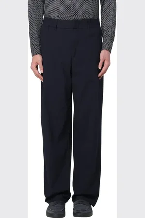 Armani Exchange Bukser, Herre, Blå, W32, Uld, Marineblå Straight-Leg Tailored Bukser