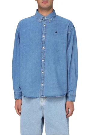 Carhartt Skjorte, Herre, Blå, M, Bomuld, Blå Langærmet Skjorte Regular Fit