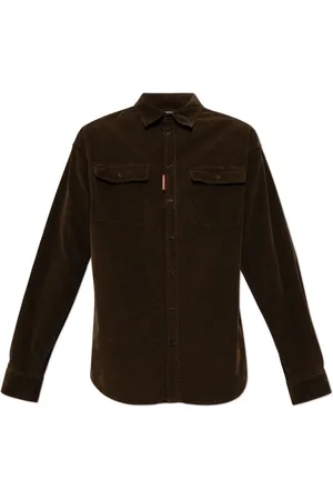 Dsquared2 Skjorte, Herre, Brun, M, Bomuld, Fløjls Skjorte