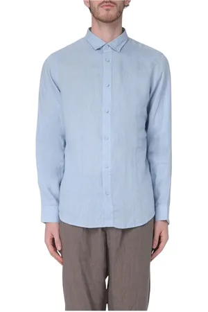 Armani Exchange Skjorte, Herre, Blå, XL, Hvid Langærmet Skjorte Klassisk Stil