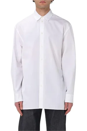 Jil Sander Skjorte, Herre, Hvid, M, Bomuld, Hvid Poplin Skjorte i Afslappet Pasform