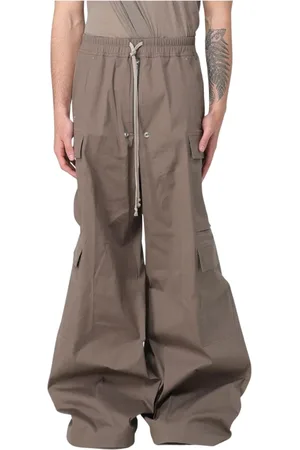 Rick Owens Bukser, Herre, Brun, S, Bomuld, Cargo Drawstring Bukser til Mænd