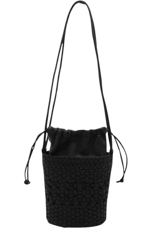 Hereu Taske, Dame, Sort, ONE SIZE, Uld, Sort Flettet Læder Bucket Skuldertaske