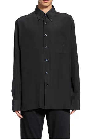 Tom Ford Skjorte, Herre, Sort, XL, Uld, Fluid Fit Skjorte
