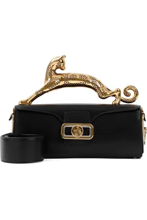 Lanvin Taske, Dame, Sort, ONE SIZE, Uld, Sort Skuldertaske med Kattemotiv