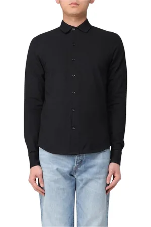 add Skjorte, Herre, Sort, L, Bomuld, Navy Herre Casual Langærmet Skjorte