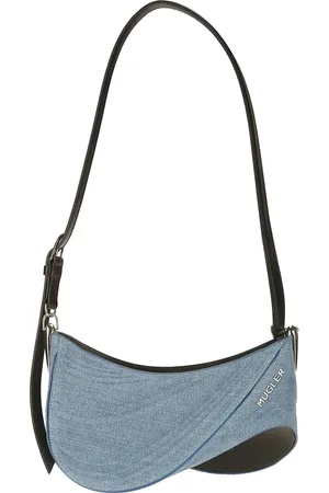 MUGLER Taske, Dame, Blå, ONE SIZE, Uld, Curve 01 M Deni Skuldertaske