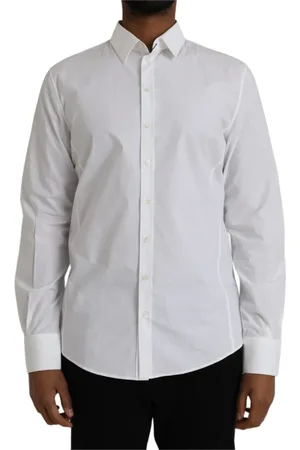 Dolce & Gabbana Skjorte, Herre, Hvid, XL, Bomuld, Hvid Bomuld Formelt Skjorte Sicilia