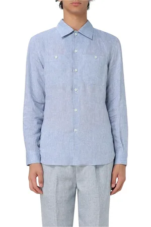 Brunello Cucinelli Skjorte, Herre, Blå, XL, Elegant Blå Button-Up Skjorte