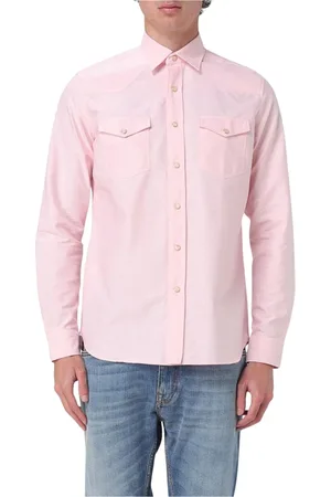 LARDINI Skjorte, Herre, Lyserød, 2XL, Hvid Langærmet Skjorte