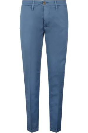 RE-HASH Bukser, Herre, Blå, W38, Bomuld, Slim-fit Clear Chinos