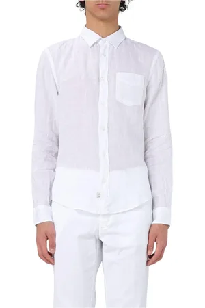 Blauer Skjorte, Herre, Hvid, M, Linned, Hvid Linned Skjorte