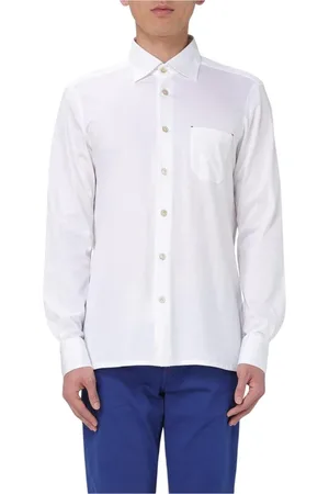 Kiton Skjorte, Herre, Hvid, 3XL, Uld, Elegant Uld Crewneck Sweater