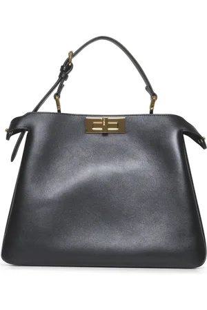 Fendi Taske, Dame, Sort, ONE SIZE, Læder, Peekaboo Soft Medium Læder Sort