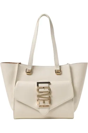 Moschino Taske, Dame, , ONE SIZE, Uld, Elegant Logo Tote Bag Ivory