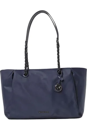 Michael Kors Taske, Dame, Blå, ONE SIZE, Uld, Elegant Sort Tote Taske