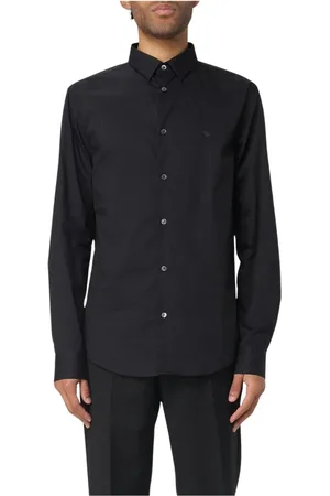 Emporio Armani Skjorte, Herre, Sort, S, Bomuld, Klassisk Hvid Skjorte