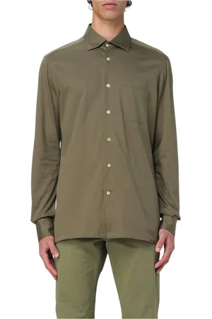 Kiton Skjorte, Herre, Grøn, 3XL, Klassisk Grøn Sweater til Mænd