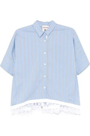 SEMICOUTURE Bluser & Skjorter, Dame, Blå, XS, Bomuld, Multifarvet skjorte til kvinder