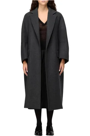 Max Mara Frakke, Dame, Grå, 3XS, Uld, Elegant Uldfrakke