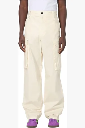 Msgm Bukser, Herre, Gul, M, Bomuld, Gule Wide Leg Cargo Bukser