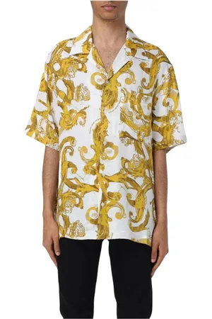 VERSACE Skjorte, Herre, Flerfarvet, S, Barok Print Silkeskjorte