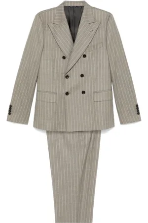 REVERES 1949 Jakkesæt, Herre, Grå, XL, Uld, Pinstripe Blazer og Bukser Sæt