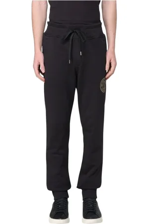 VERSACE Bukser, Herre, Sort, S, Uld, Sort Designer Straight-Leg Bukser