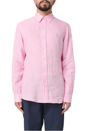 Ralph Lauren Skjorte, Herre, Lyserød, 2XL, Uld, Linen LongSleeve Dress Shirt