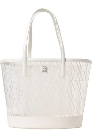 Armani Exchange Taske, Dame, Hvid, ONE SIZE, Læder, Læder Trim Tote Taske