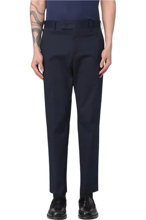 PT Torino Bukser, Herre, Blå, XL, Bomuld, Marineblå Bomuld Slim Fit Bukser
