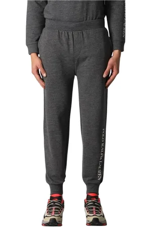 Ralph Lauren Bukser, Herre, Sort, L, Uld, Sweatpants med logo på siden, Stilfuld og behagelig